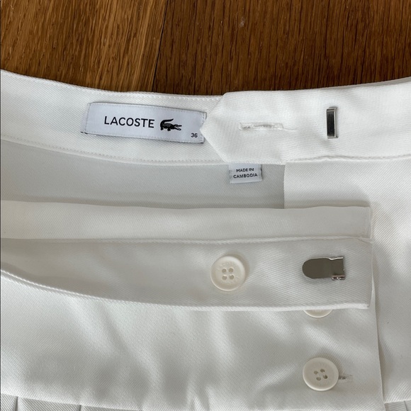Lacoste Women's White Buttoned Tennis Skirt - Picture 4 of 6